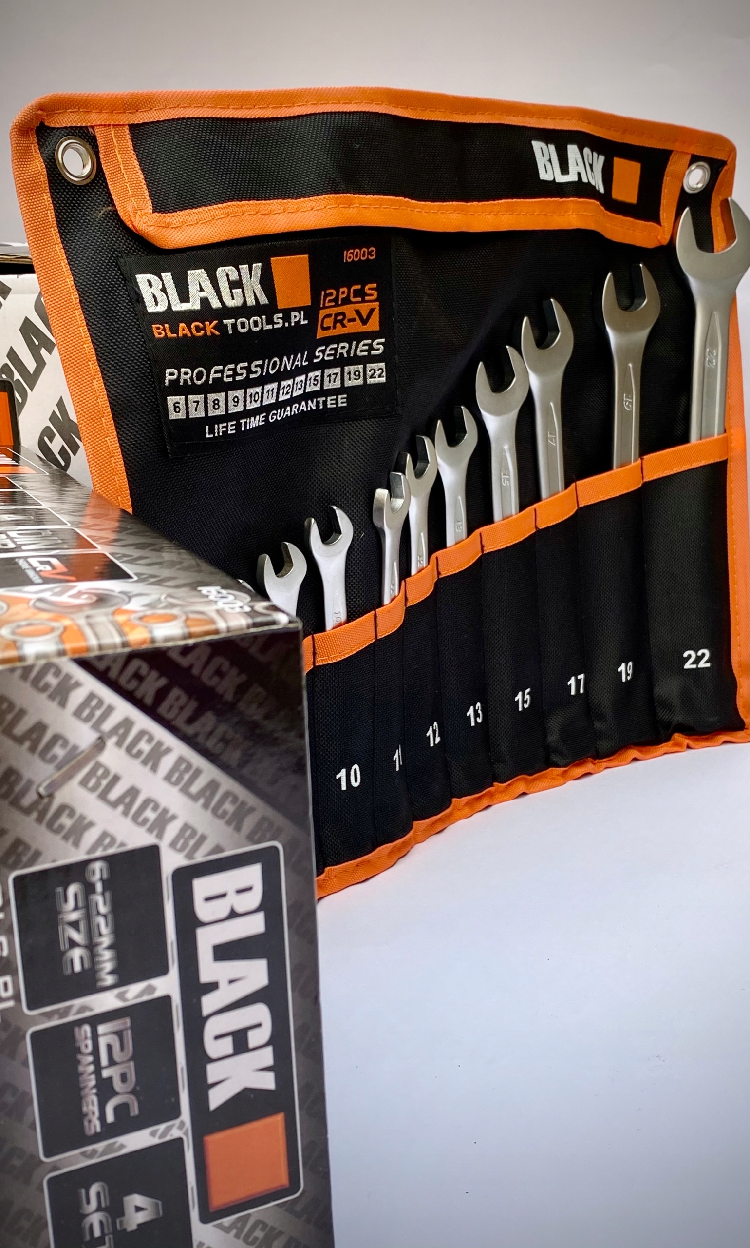 ZESTAW KLUCZY KLUCZE PŁASKO OCZKOWE 6-22mm 12pc CR Liczba elementów w zestawie 12