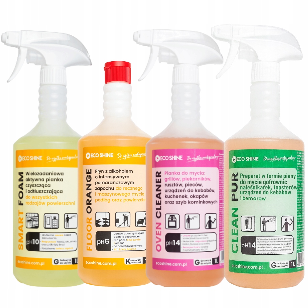 Levně Set Eco Shine 4x1L pro úklid kuchyně a mytí domácích spotřebičů