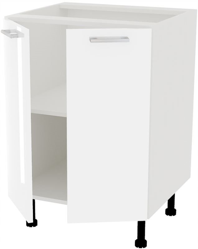 AKSEL BASIC biały połysk b_S60_2F szafka kuchenna stojąca