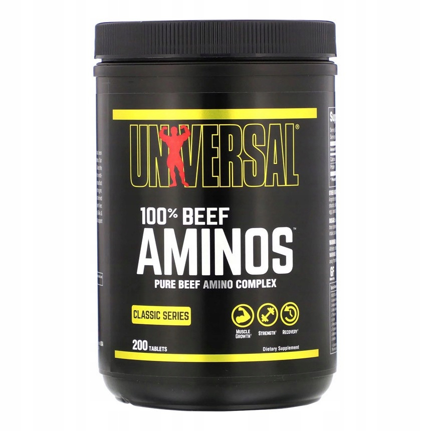 Aminokwasy Wołowe BCAA Regeneracja UNIVERSAL 100% Beef Amino 200 tabletek — 3