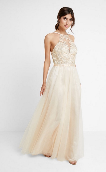 Zdobená Vyšívaná Tylová Šaty Sukně Luxuar 40 L