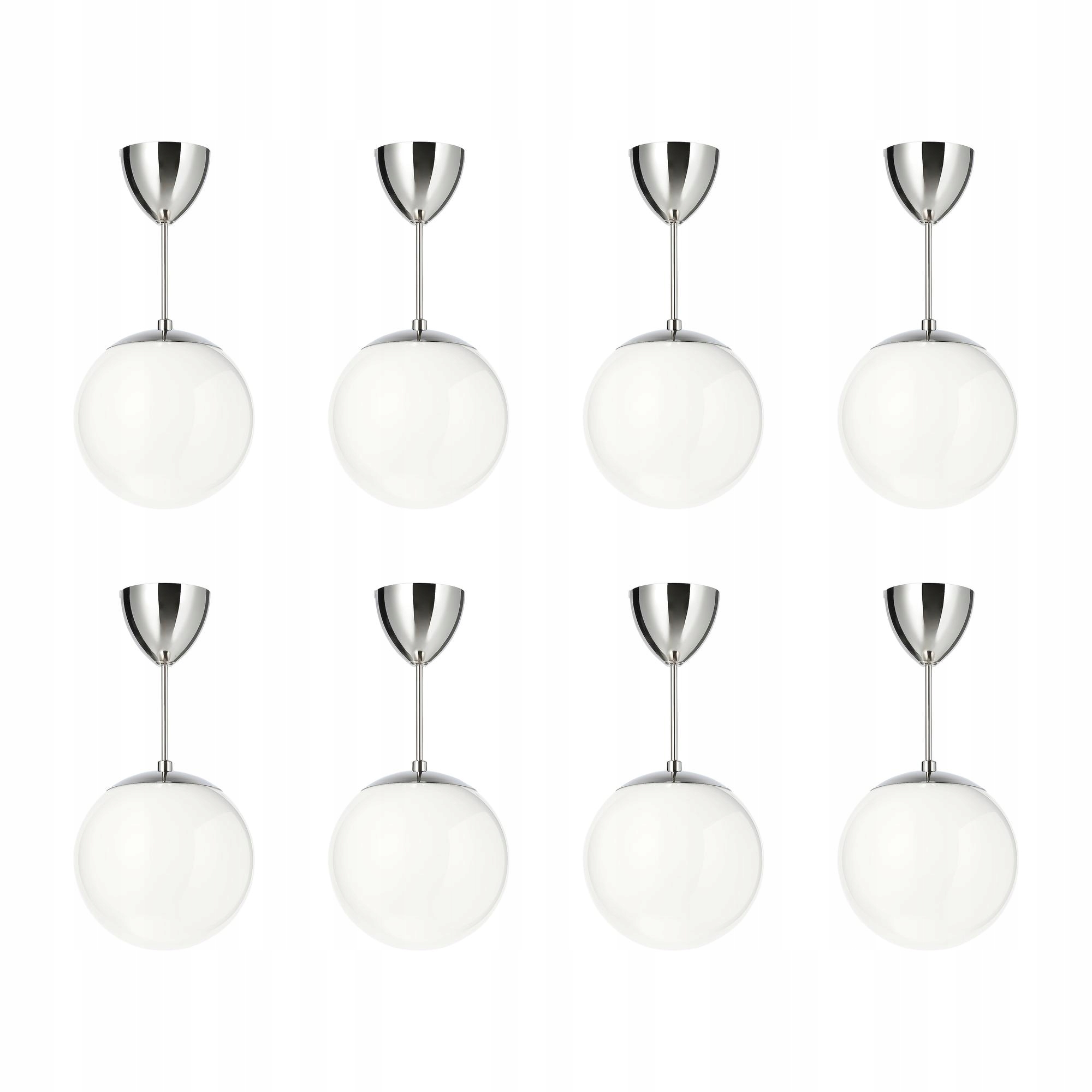 8 ks Závěsná lampa Holjes bílá 25 cm ručně foukané sklo