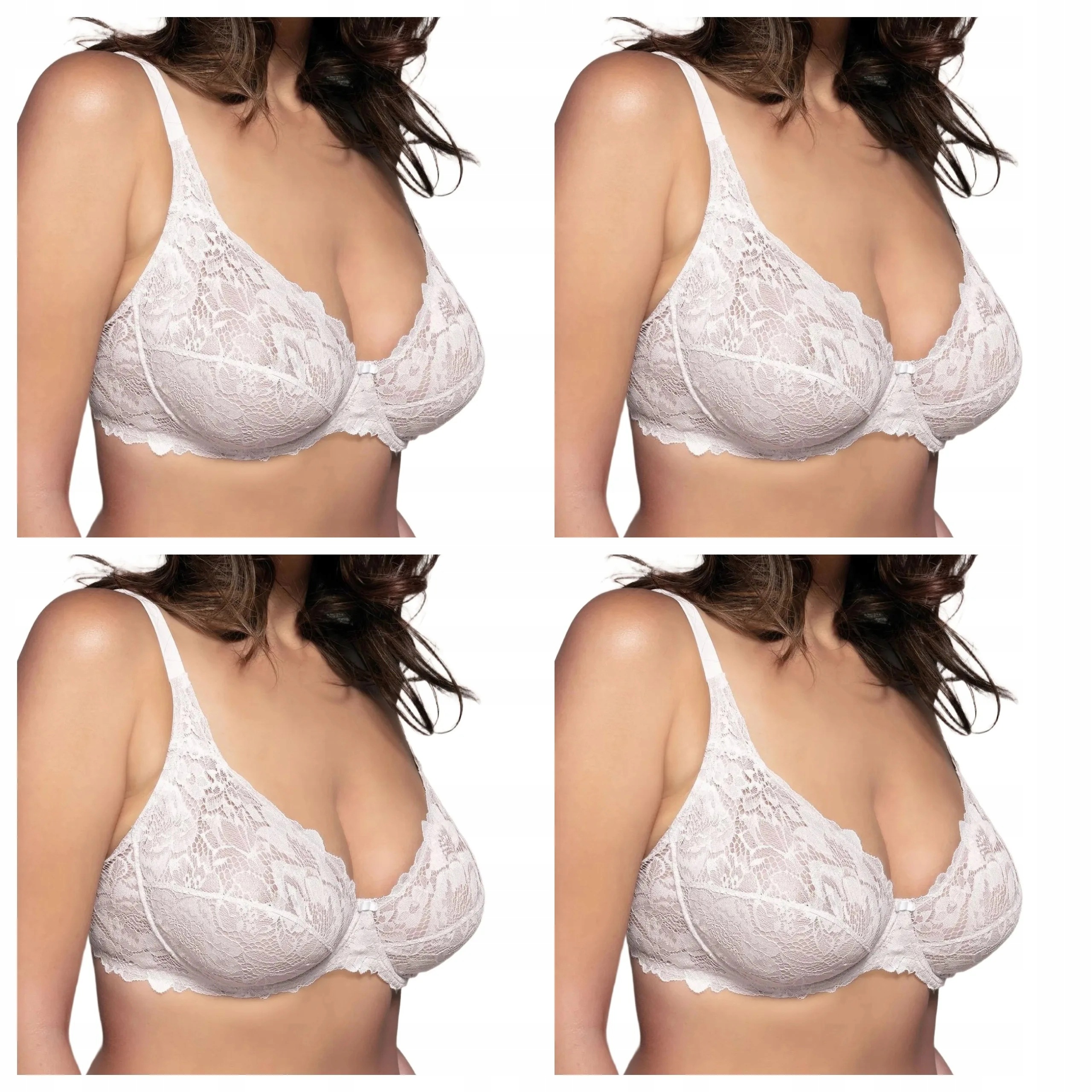 4x měkká krajková podprsenka Lormar Curvy 400L bílá 70C