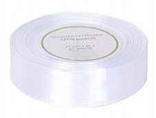 SATYNOWA Wstążka tasiemka BIAŁA szeroka 25mm 32m