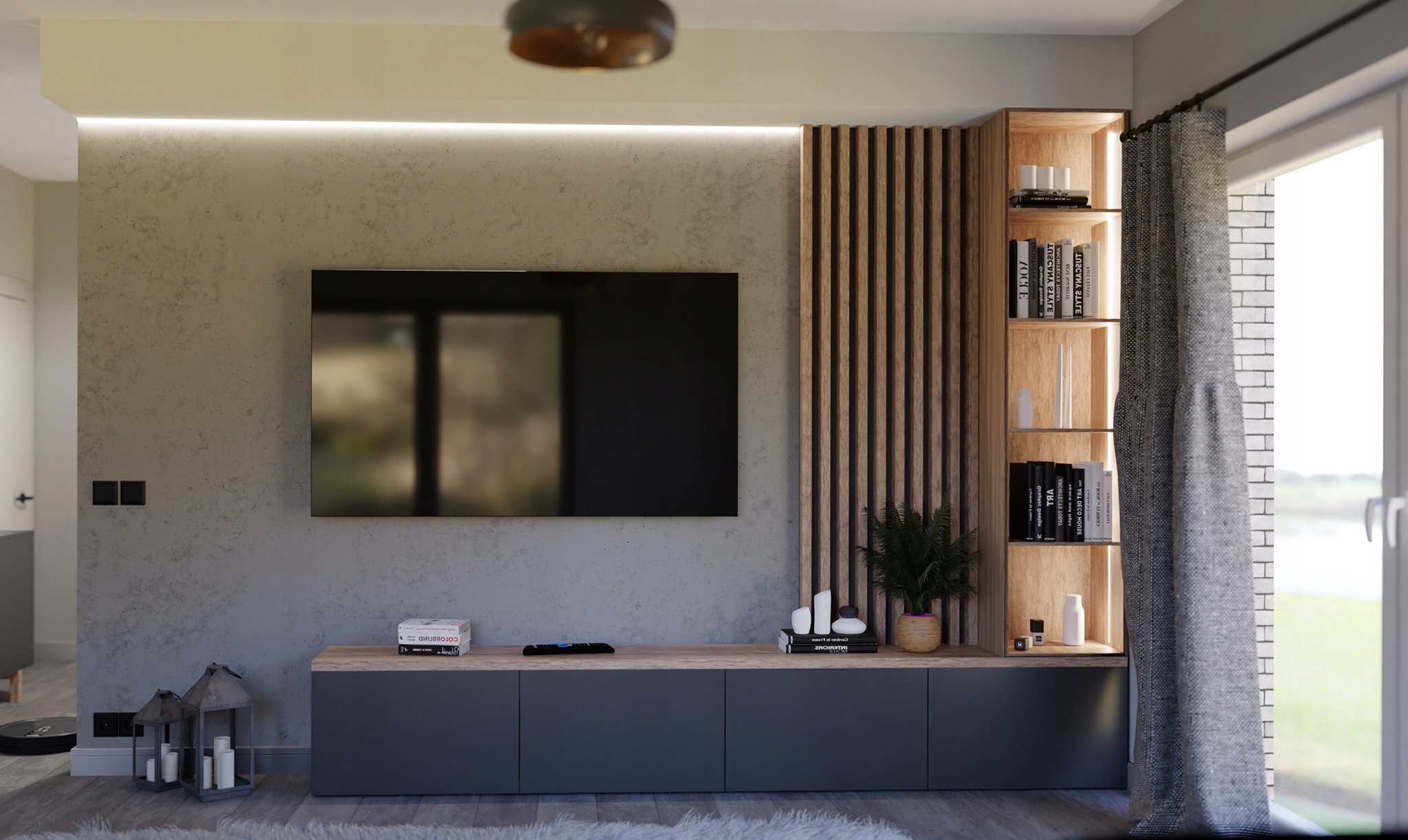 Ściana telewizyjna RTV w całości