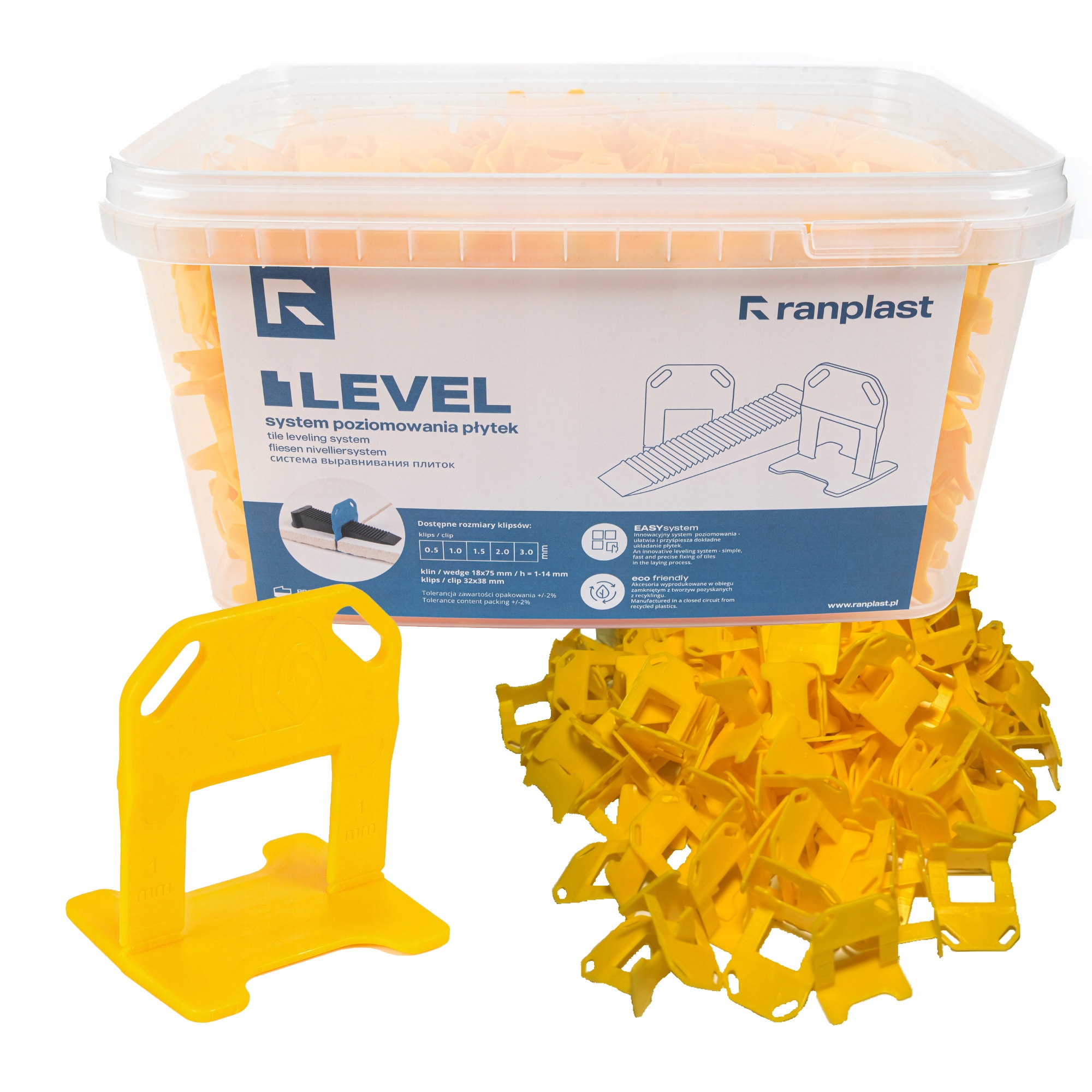 Systém vyrovnávání dlaždic Glazurovací Klipsy Klips 700 kusů 1 mm Ranplast