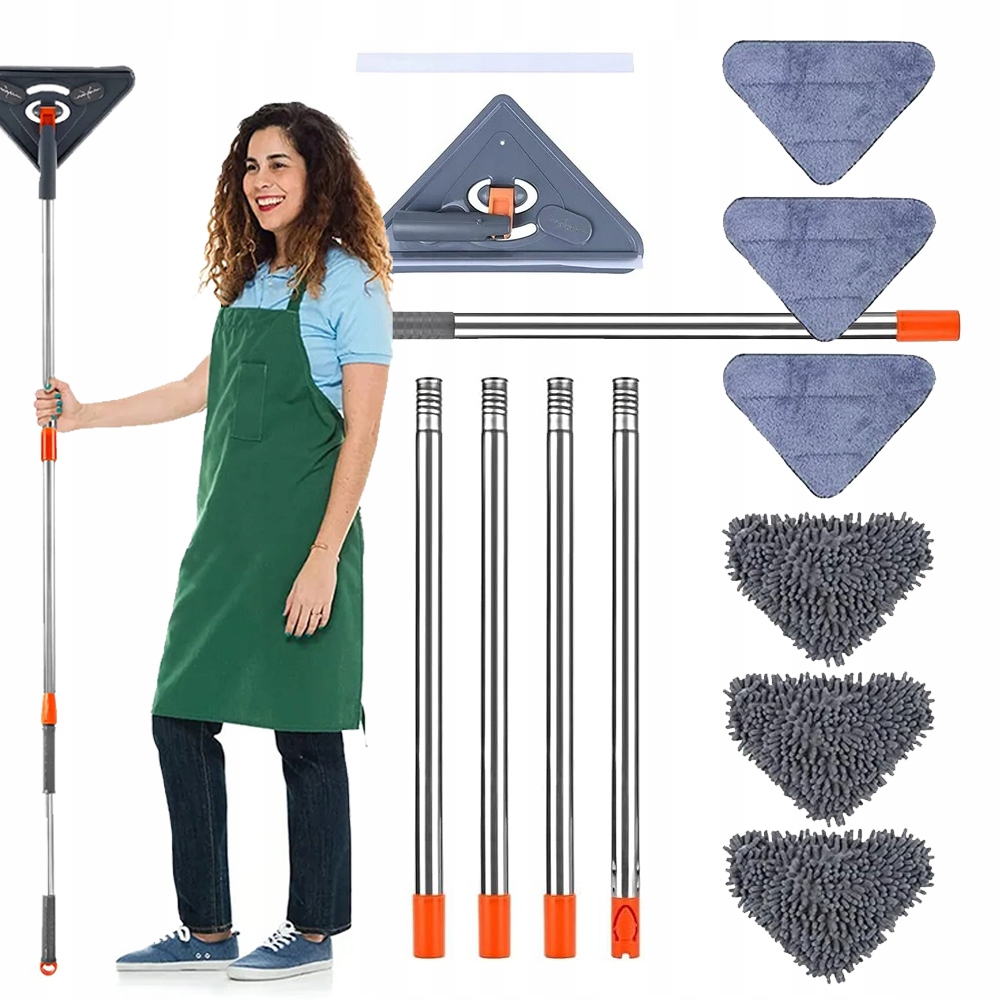 Levně Mop do koupelny s dlaždicemi trojúhelníkový 6 podložek