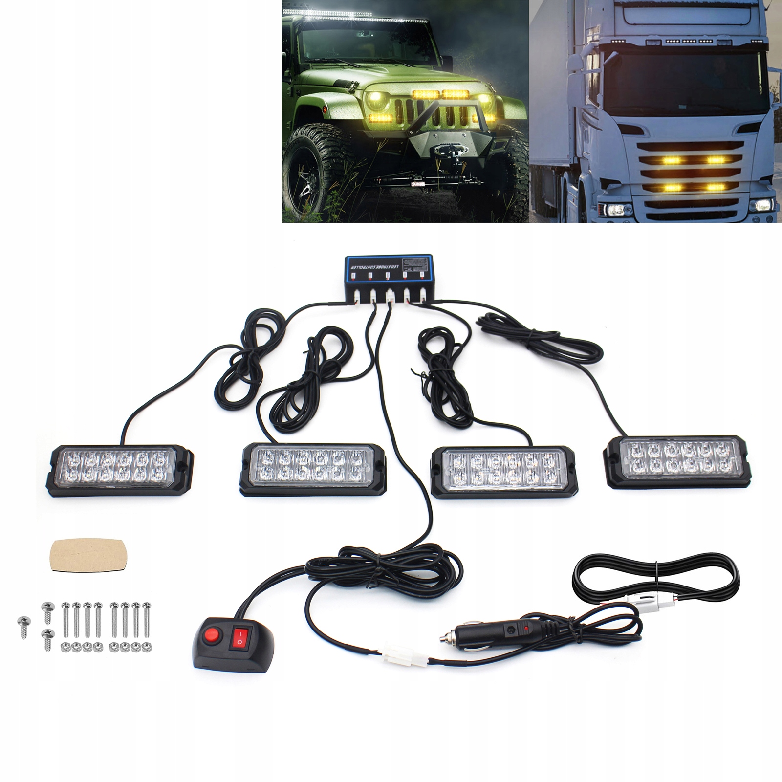 Led Výstražné Lampy Autopřepravník Nápověda Stroboskopy Kohout Pro Atrapy Oranžová