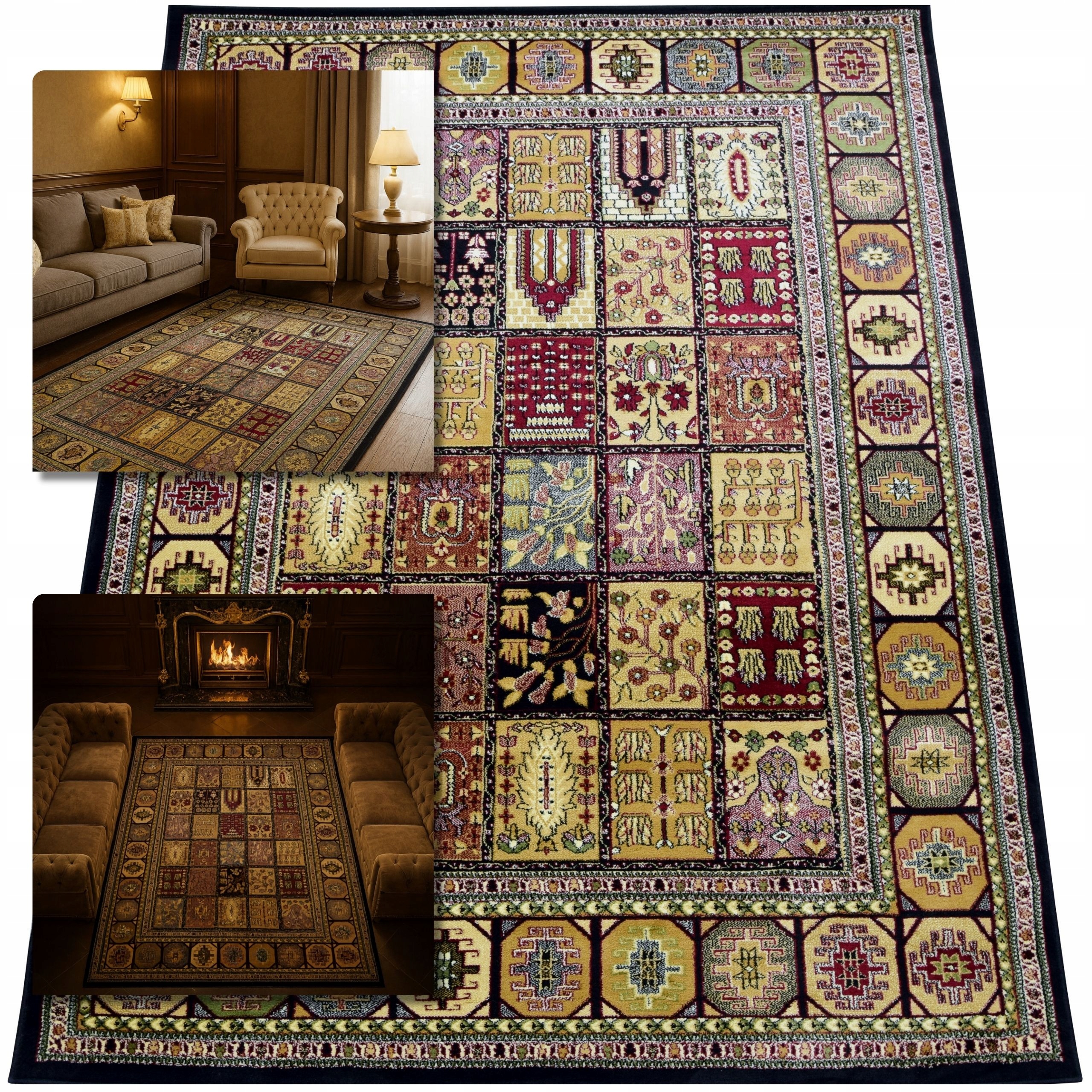 Dywan 200x290 Belvedere Czarny Dywany Do Salonu Dywanik Vintage Turecki