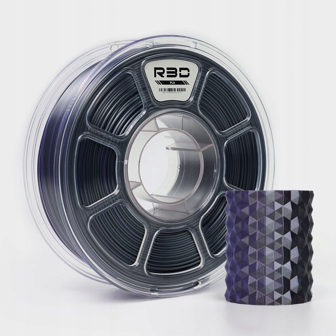 R3D Pla Magic Silk 1.75mm 1kg Dual Color Black Purple multi, wielokolorowy