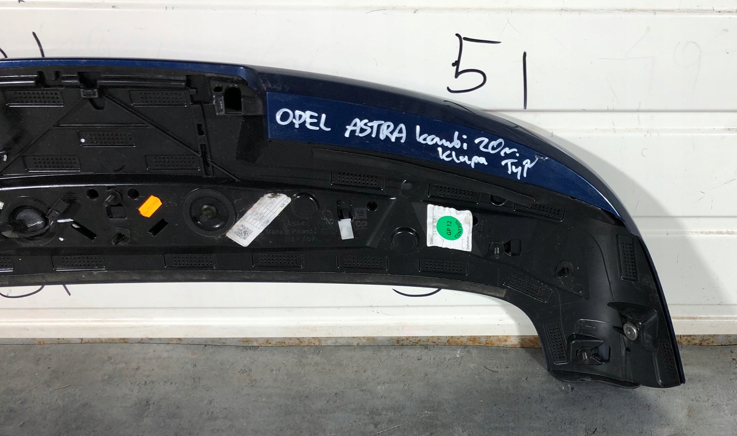 спойлер Z23F 39037080 39202121 opel ASTRA K V