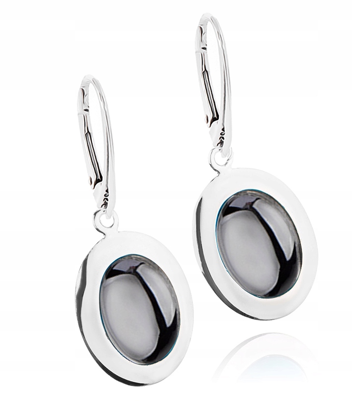 

Srebrne Kolczyki Wiszące Z Hematytami Angielskie