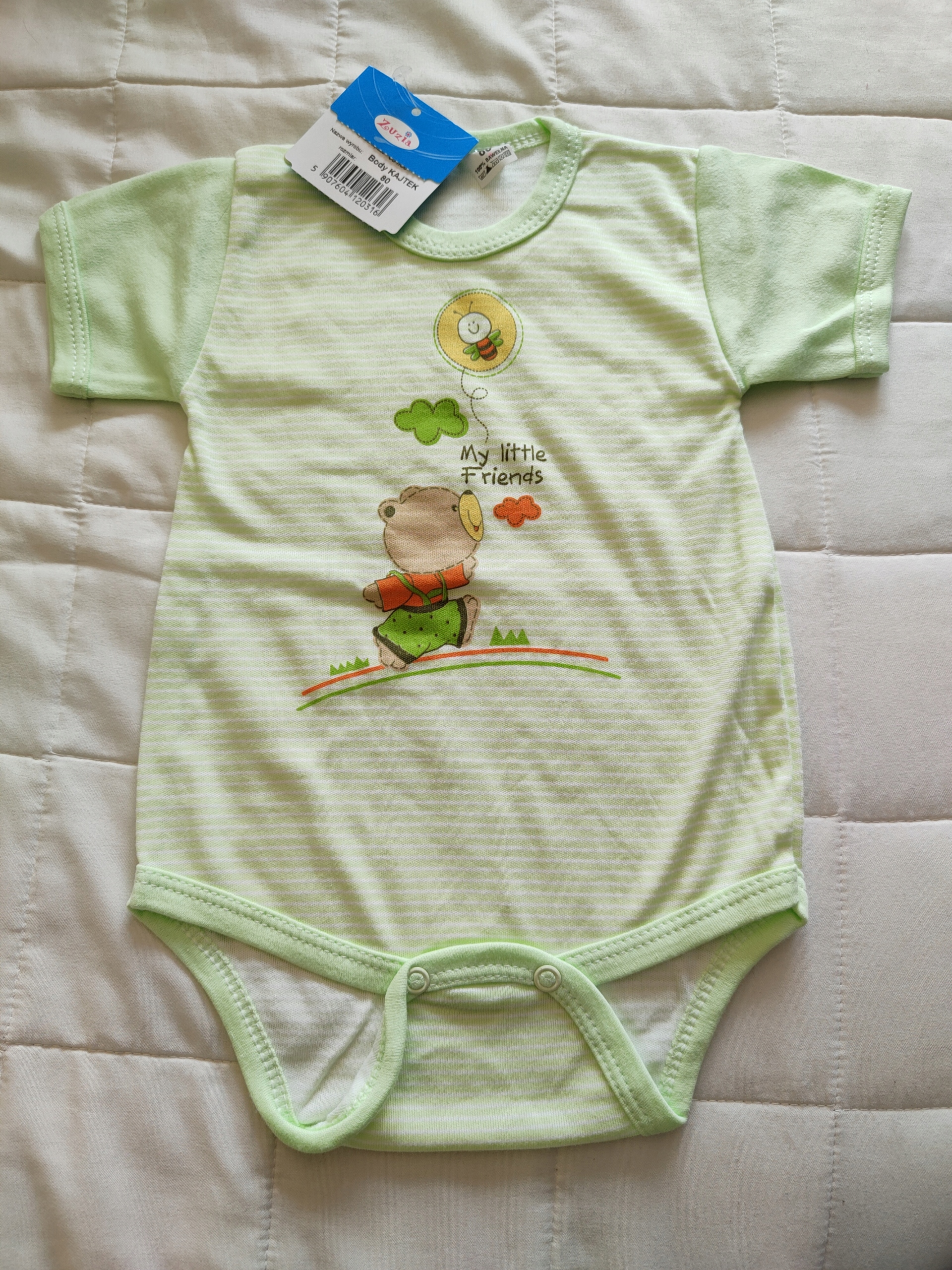 

nowe body 80 cm Zuza 100% bawełna krótki rękaw