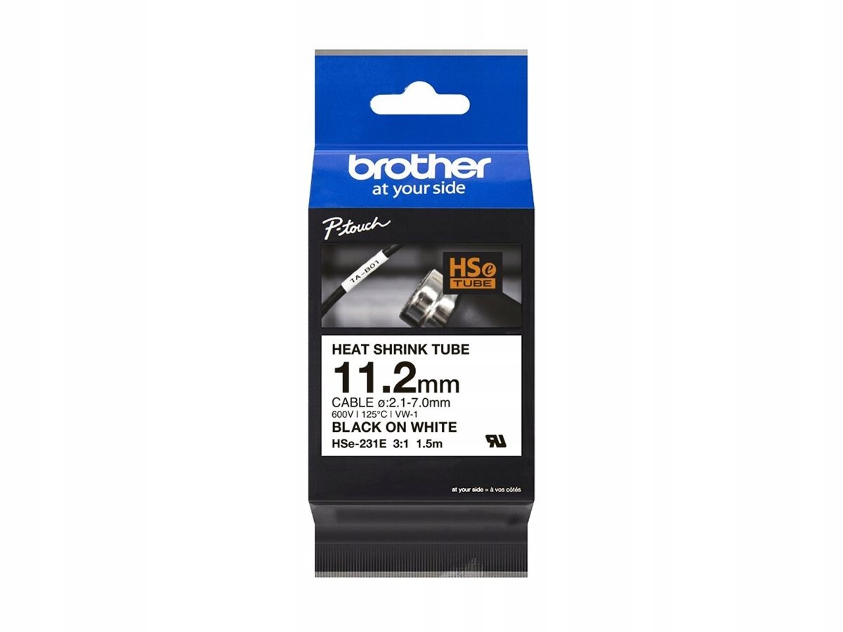 Brother HSe-231E rurka termokurczliwa 11,2 mm x 1,5 m czarny nadruk