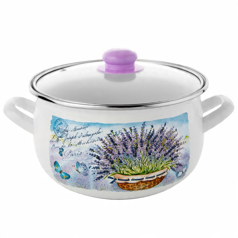 

Garnek Emaliowany Emalia Lavanda Biały 18CM 3L