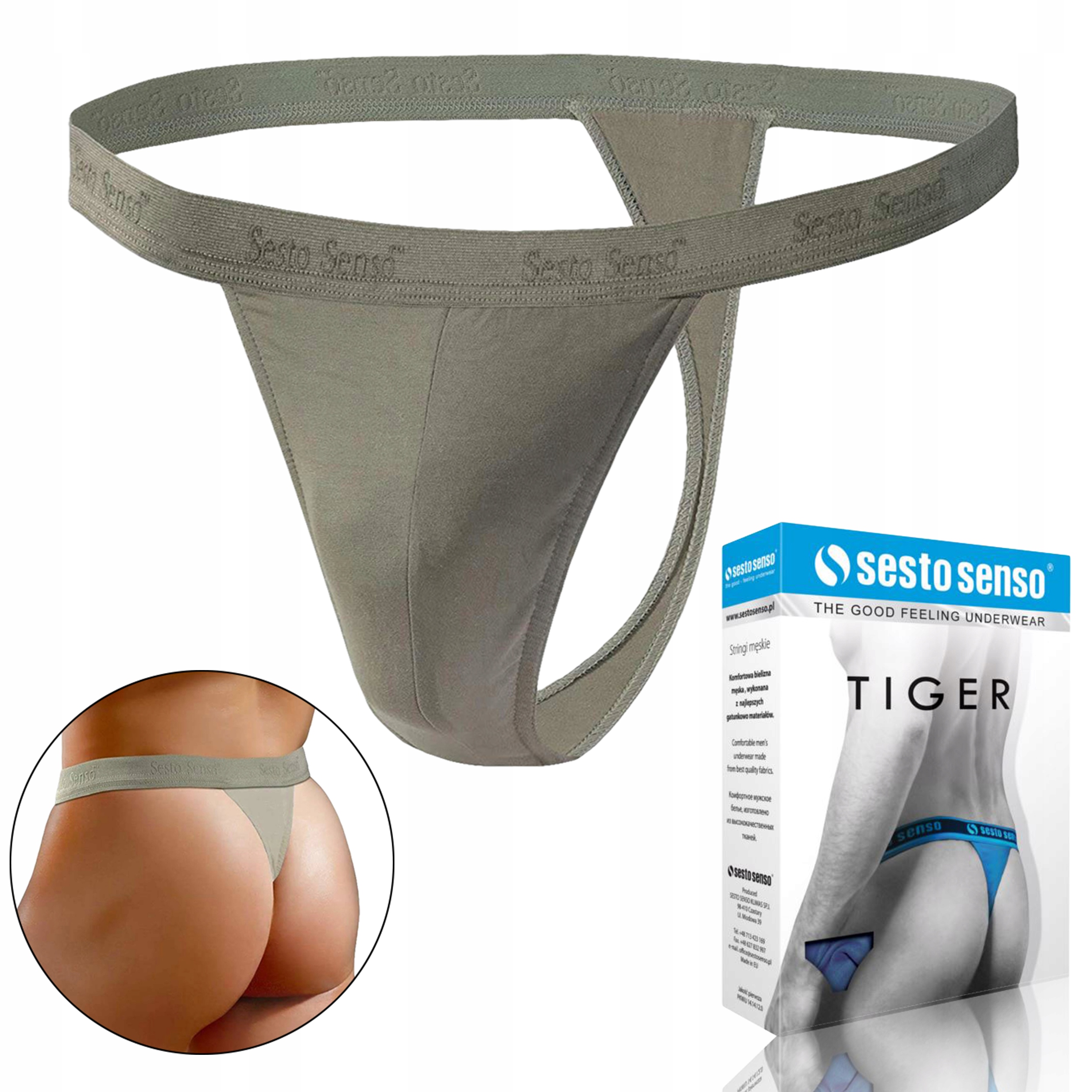 

Stringi męskie Sesto Senso Tiger, Ciemny Beż, L