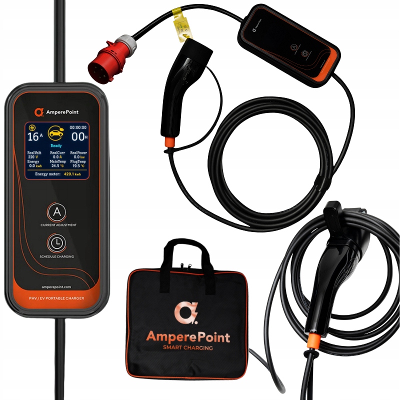 Ampere Point Przenośna Ładowarka Do Samochodów Ev P11 Type 2, 11kW, 6M