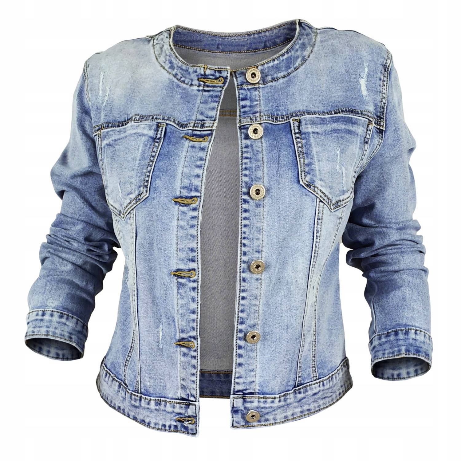 Damska Kurtka Jeans Katana Plus Size Blue