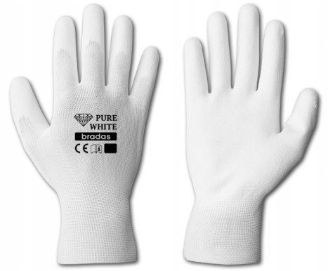 RĘKAWICE OCHRONNE ROBOCZE roz10 POLIURETAN RWPWH10 Seria Pure White
