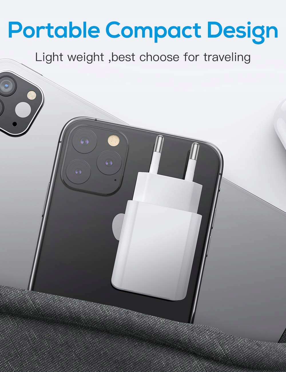 SCHITEC Ładowarka USB 3 Porty 15W 3A Adapter Do iPhone Androidów — miniatura 6