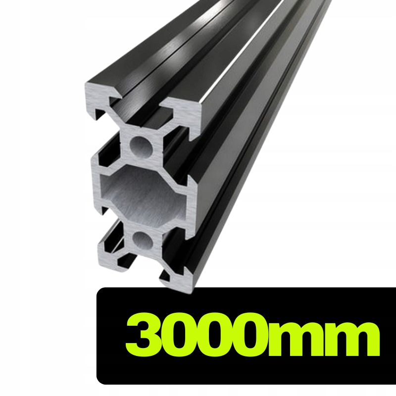 Konstrukční hliníkový profil V-Slot 2040 300 cm černý T6 20x40