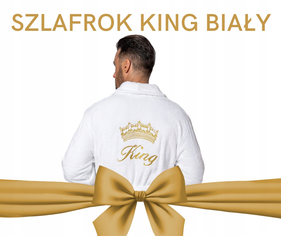 Pánský Bílý Župan Se Zlatou Korunkou King S/m