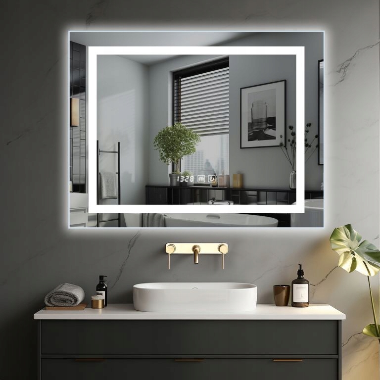 Ireda Koupelnové zrcadlo s Led osvětlením, 80 x 60 cm