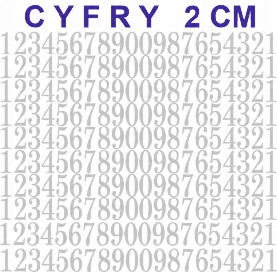 

Naklejki Cyfry, Liczby 2 CM Srebrne 200 sztuk