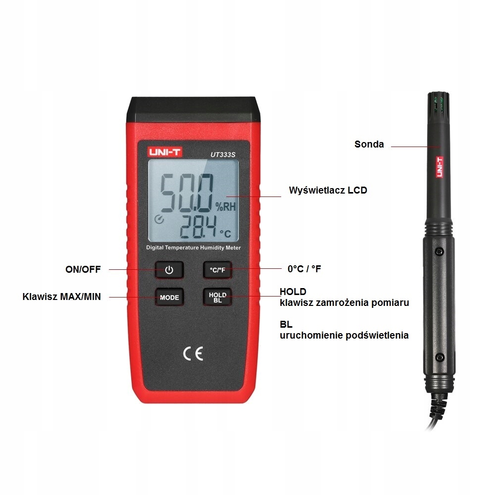 UNI-T UT333S Miernik wilgotności temperatury termohigrometr Rodzaj termohigrometr