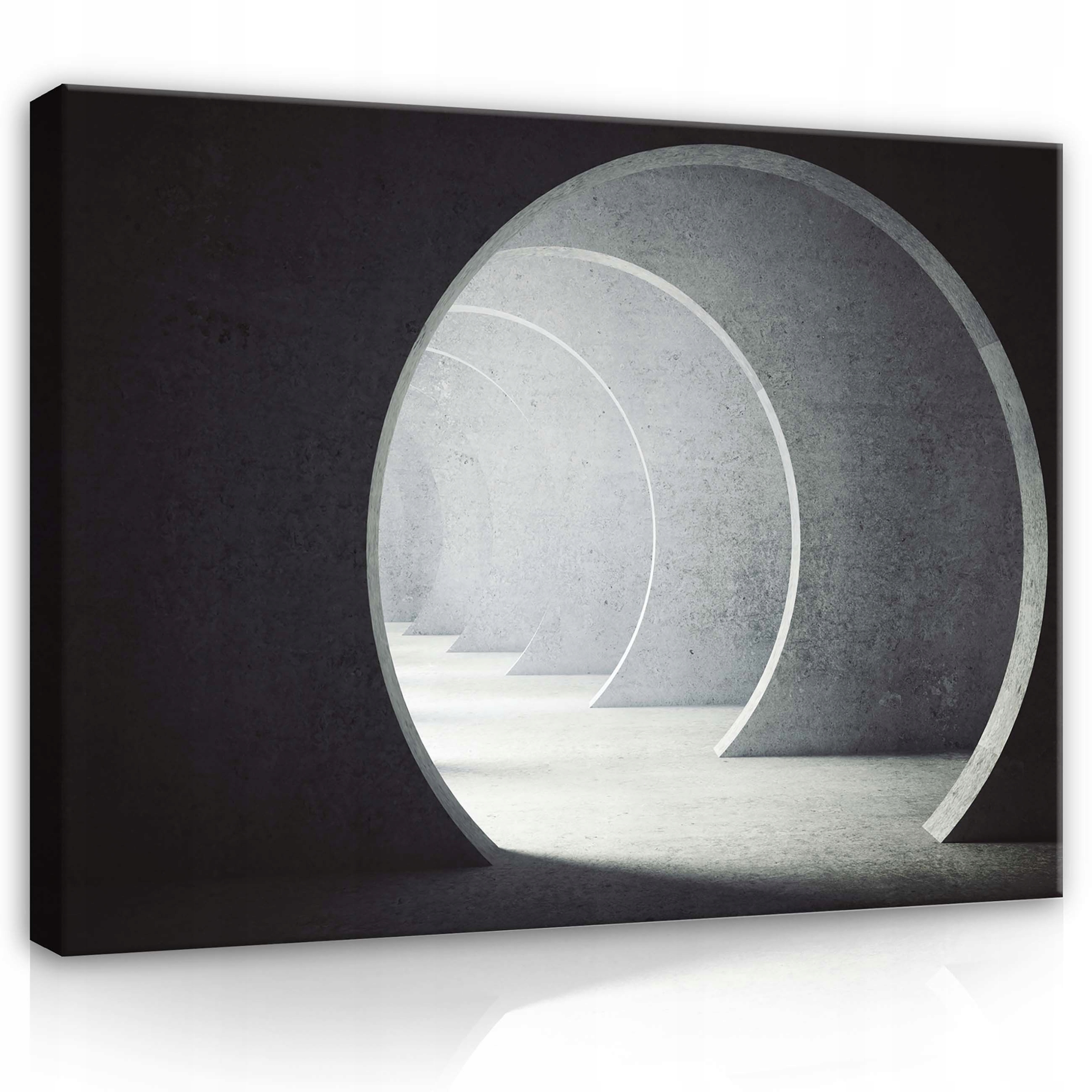 Obraz 80x60 Betonový tunel kulaté oblouky perspektiva hloubka světlo stín
