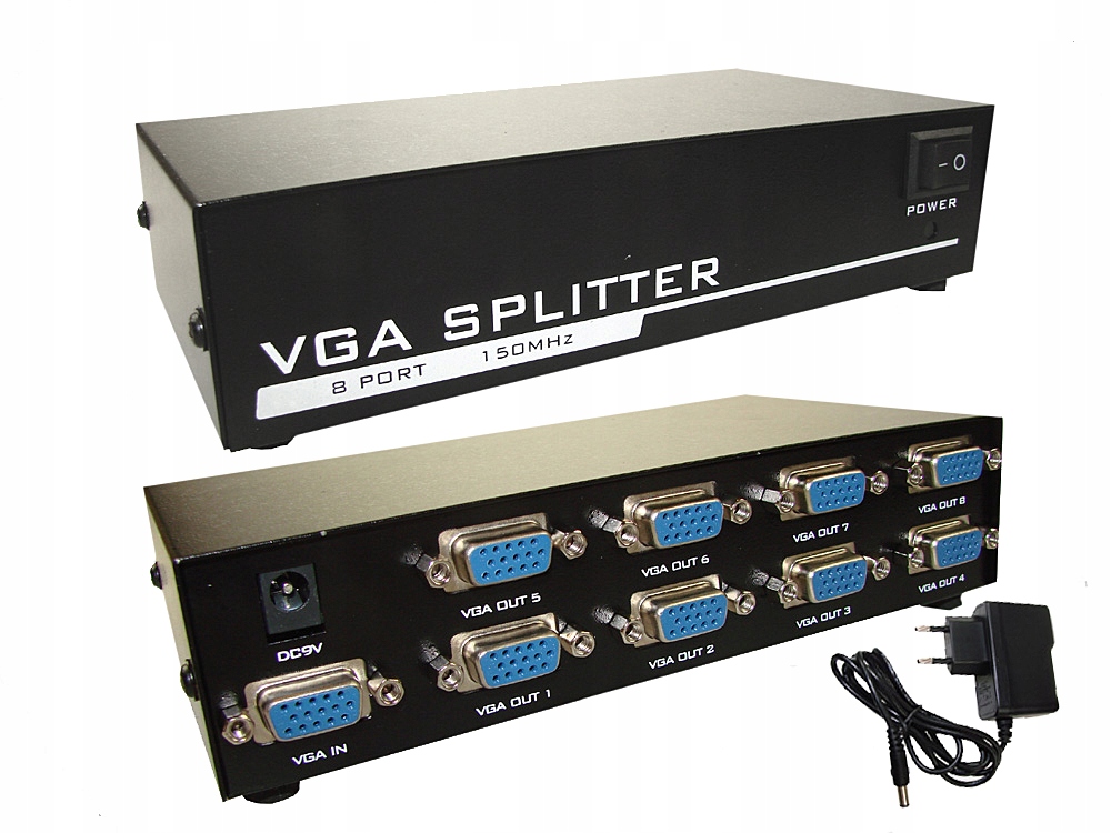 

Rozdzielacz Splitter Rozgałęźnik Vga 8 Gniazd