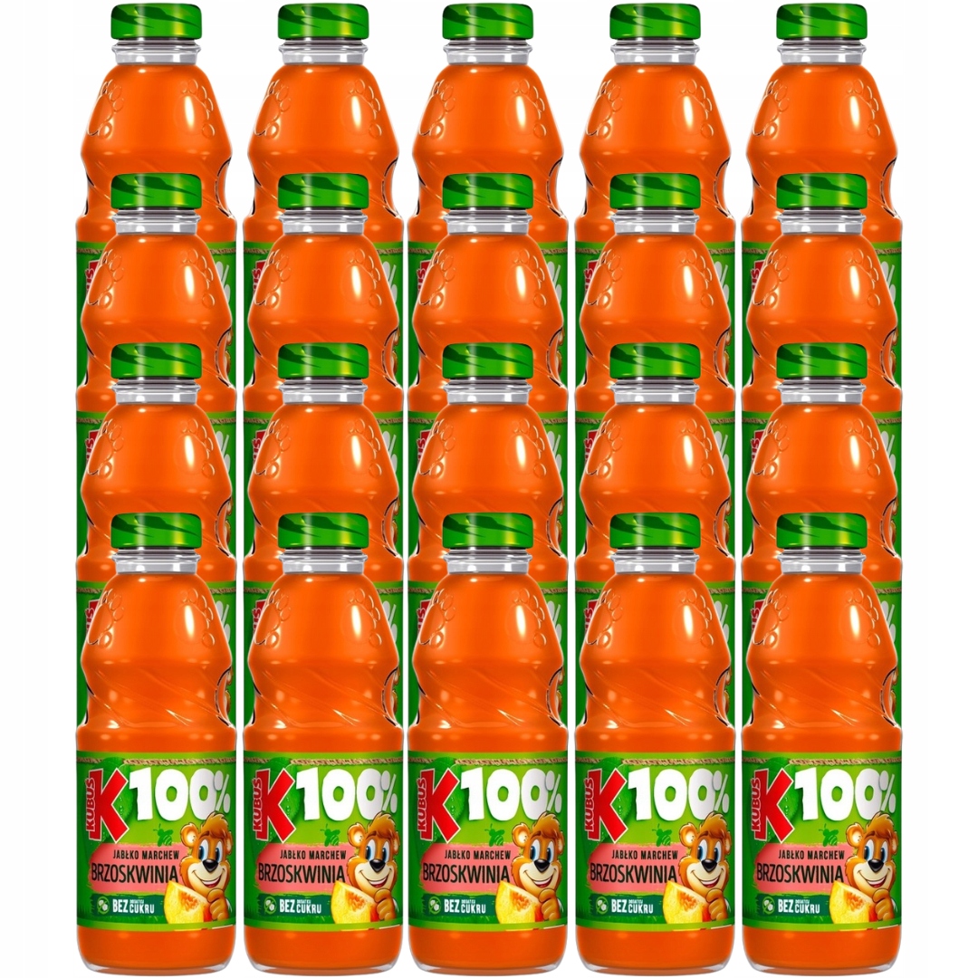 Levně Kubuś 100% Juice jablko mrkev broskev 300 ml x 20 kusů