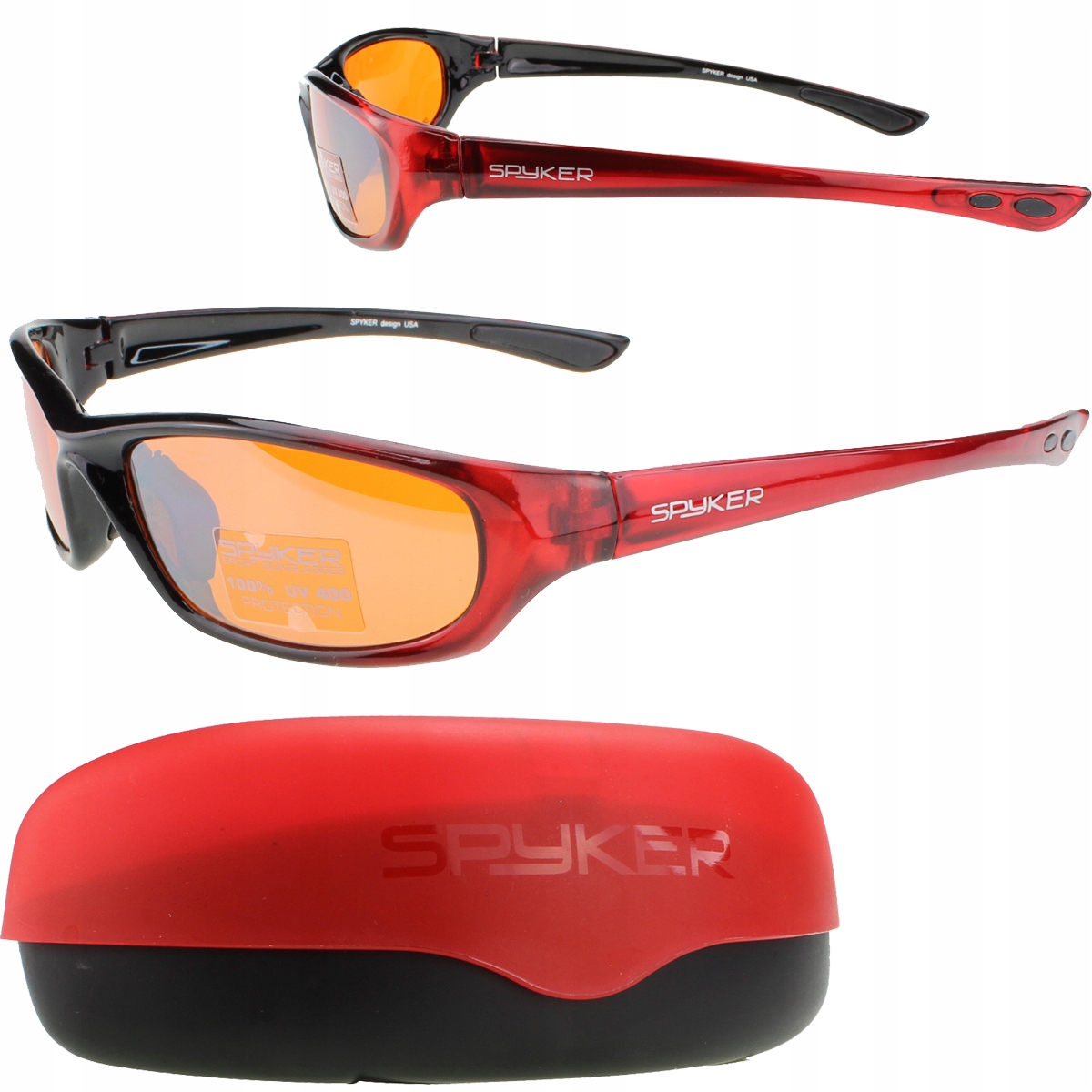 OKULARY SPORTOWE PRZECIWSŁONECZNE UV400 ETUI SPY 7056 SPYKER