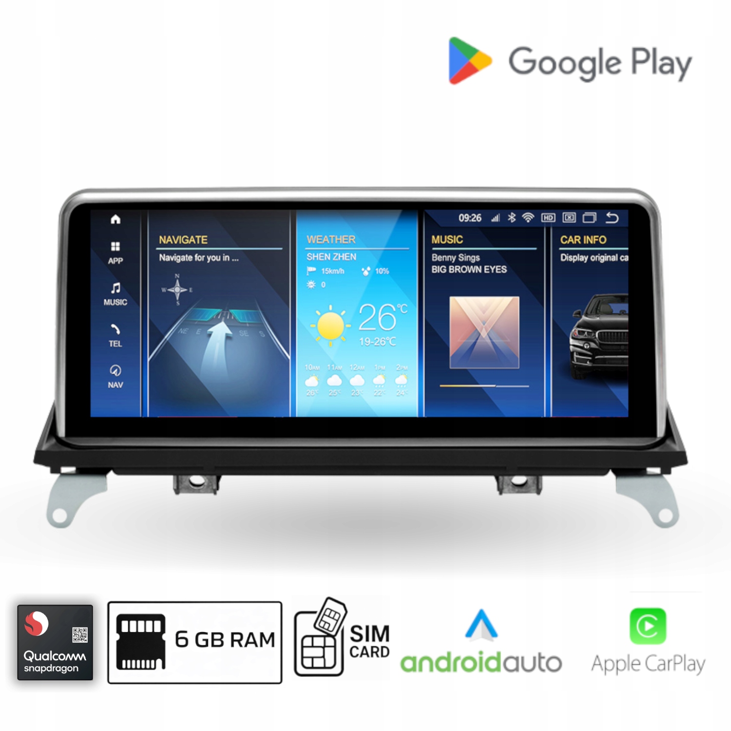 Rádio Android Bmw X5 E70 X6 E71 CCC Android Auto Carplay 6 Gb Ram Qualcomm