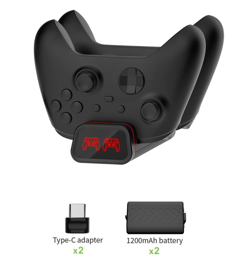 PODWÓJNA ŁADOWARKA STACJA DOKUJĄCA WYDAJNA 2x1200mAh DOBE XBOX SERIES X S