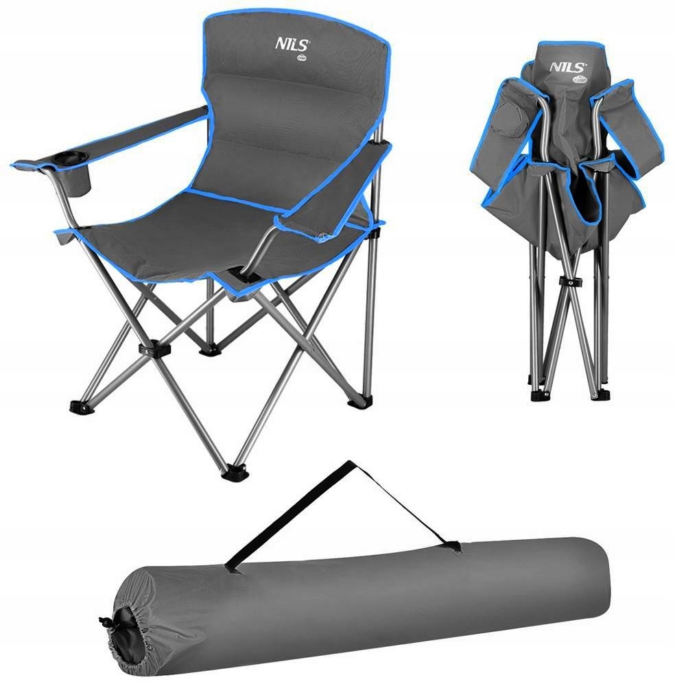 Krzesło Turystyczne Składane Kempingowe Z Oparciem