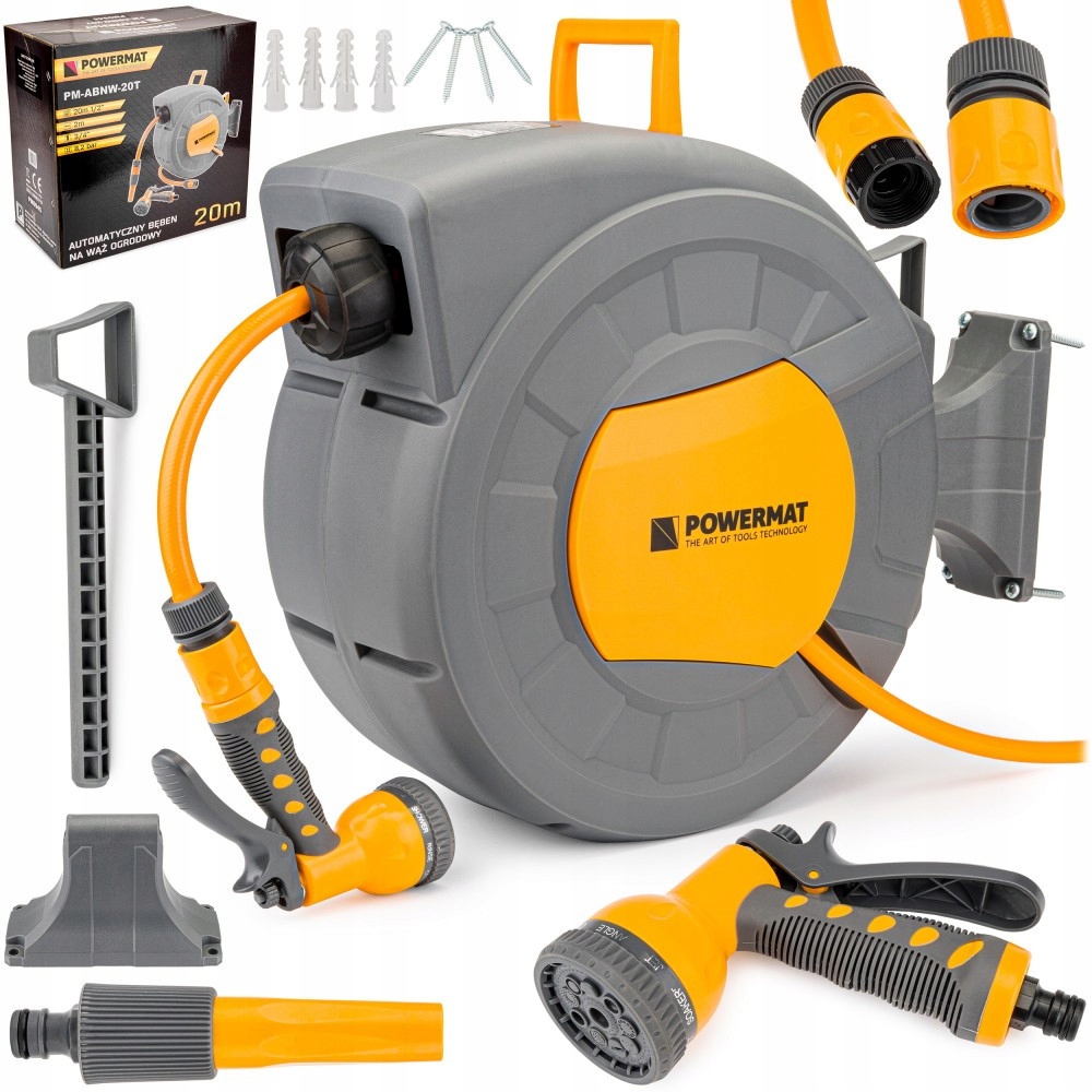 Automatický navíjač na záhradnú hadicu s hadicou 20 m 1/2" PM-ABNW-20T
