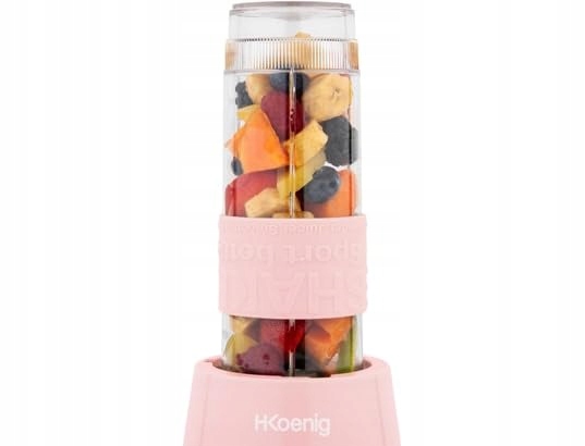HKOENIG Mini Blender Smoothie 570ml 300W BPA Free 2 Butelki Pastelowy Róż — miniatura 5