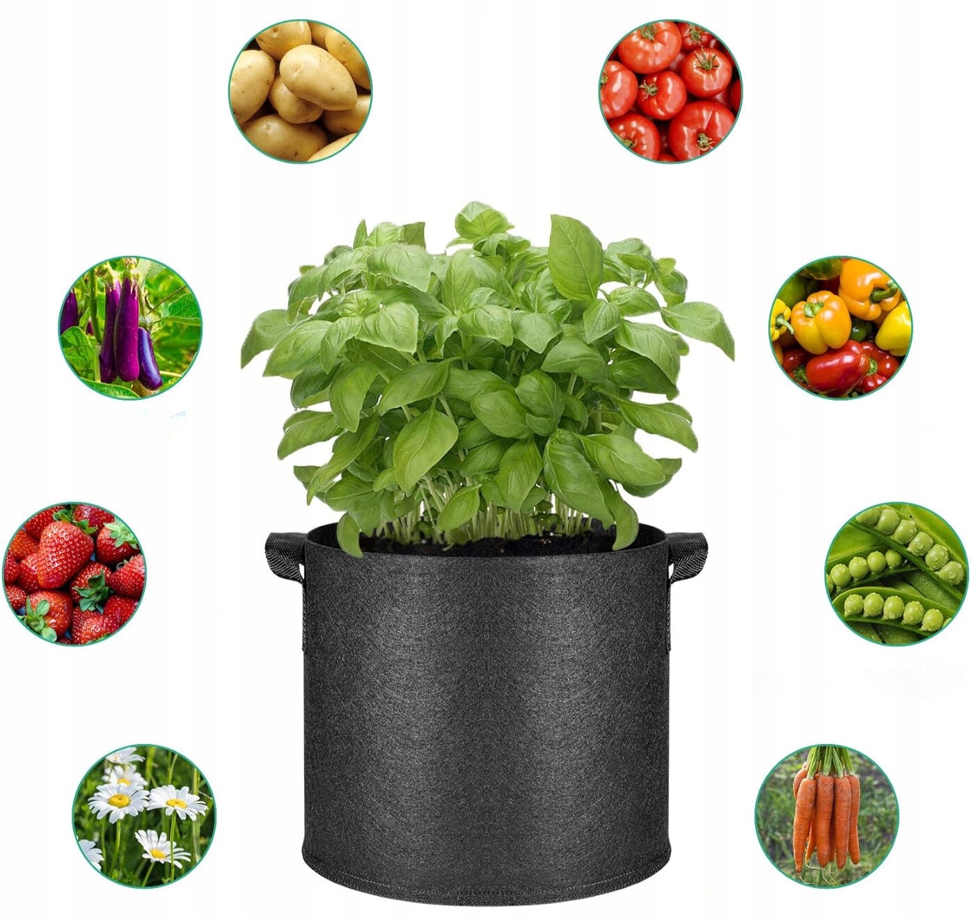 5x DONICA MATERIAŁOWA WOREK DO UPRAWY ROŚLIN 37L Marka T4U