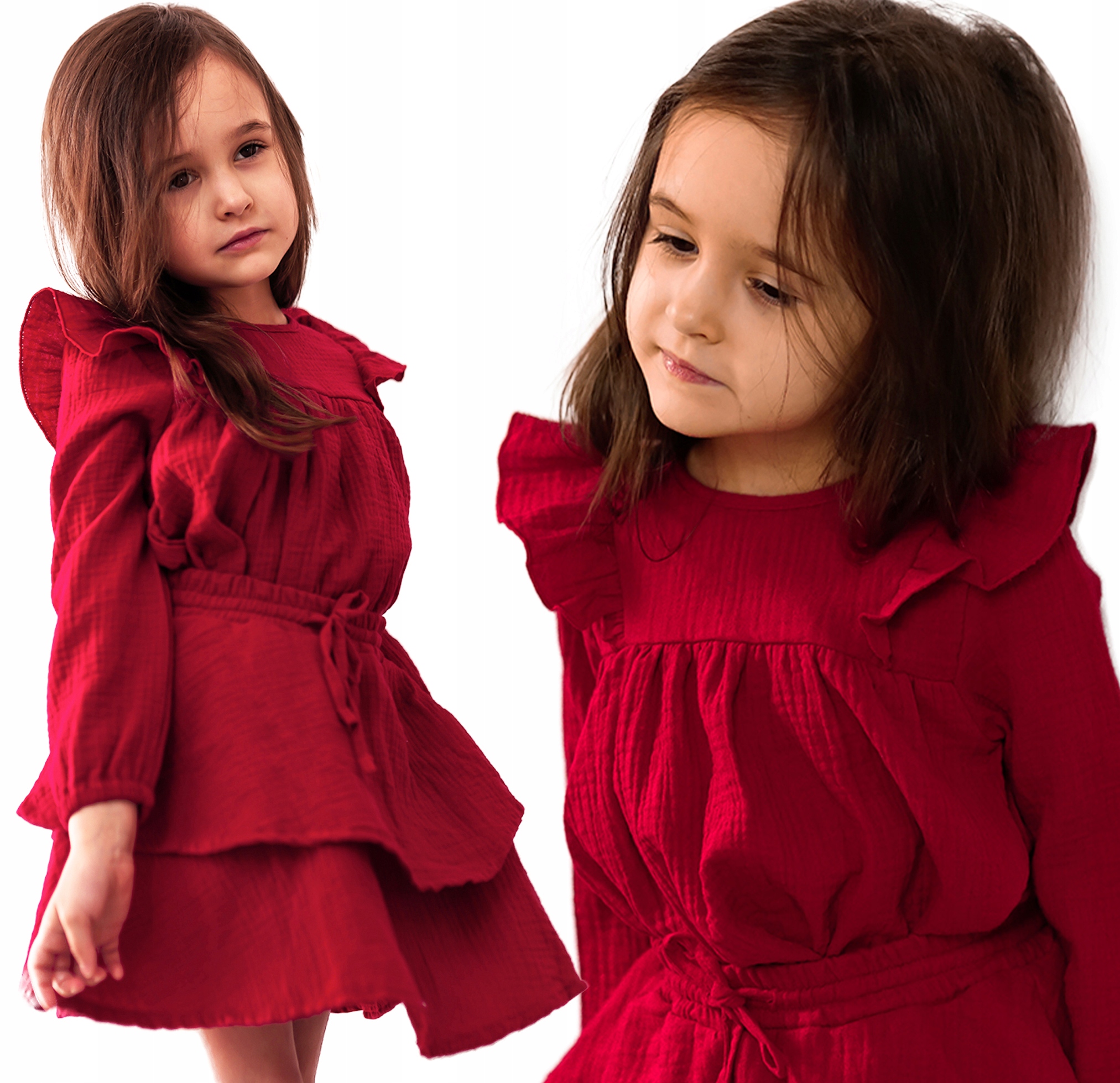 

Bluzka z falbanką Adele muślin 122 Czerwona Baya