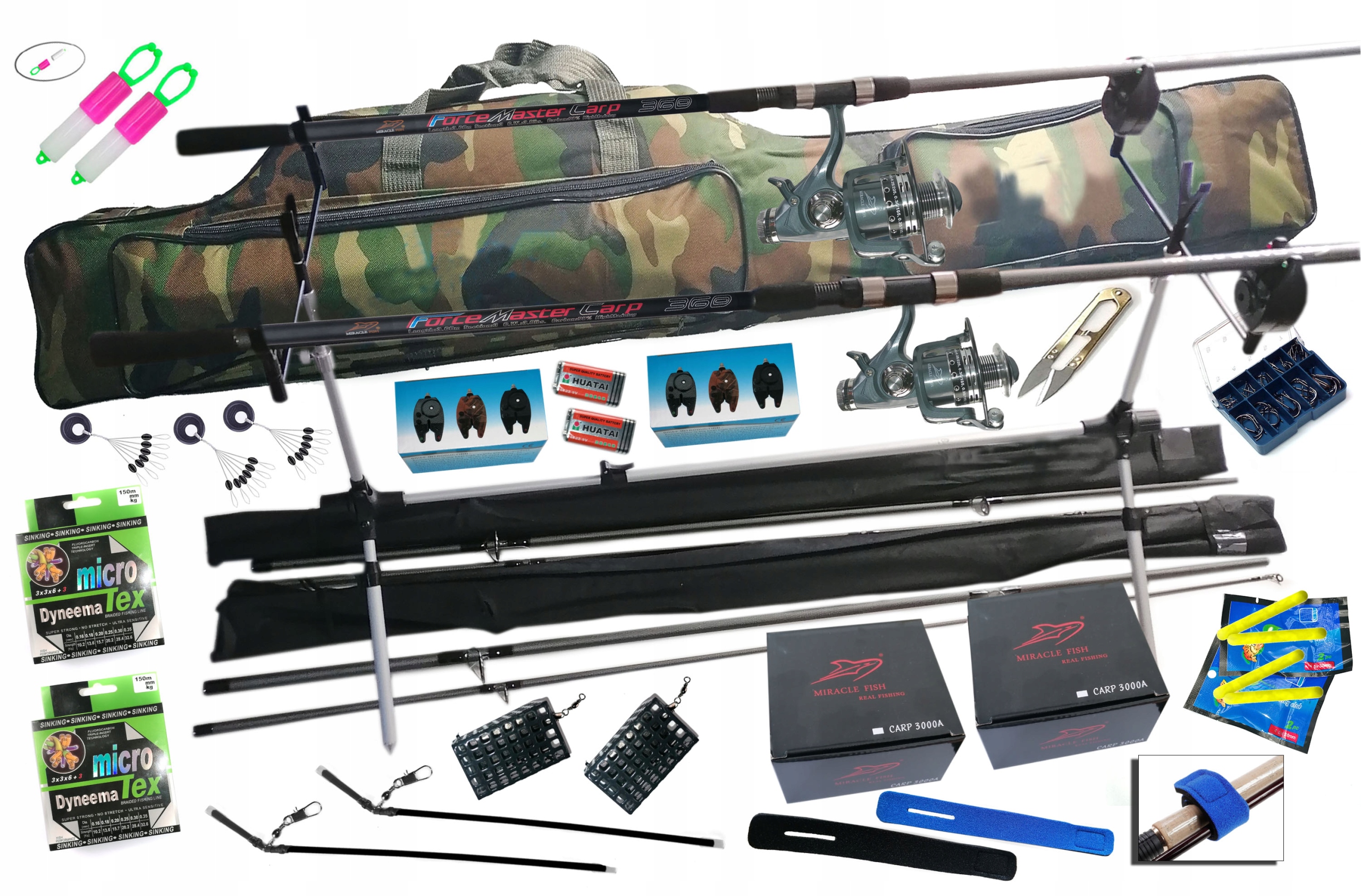 Kaprový Rybářský Set 2x prut 2xkolový Rod Pod