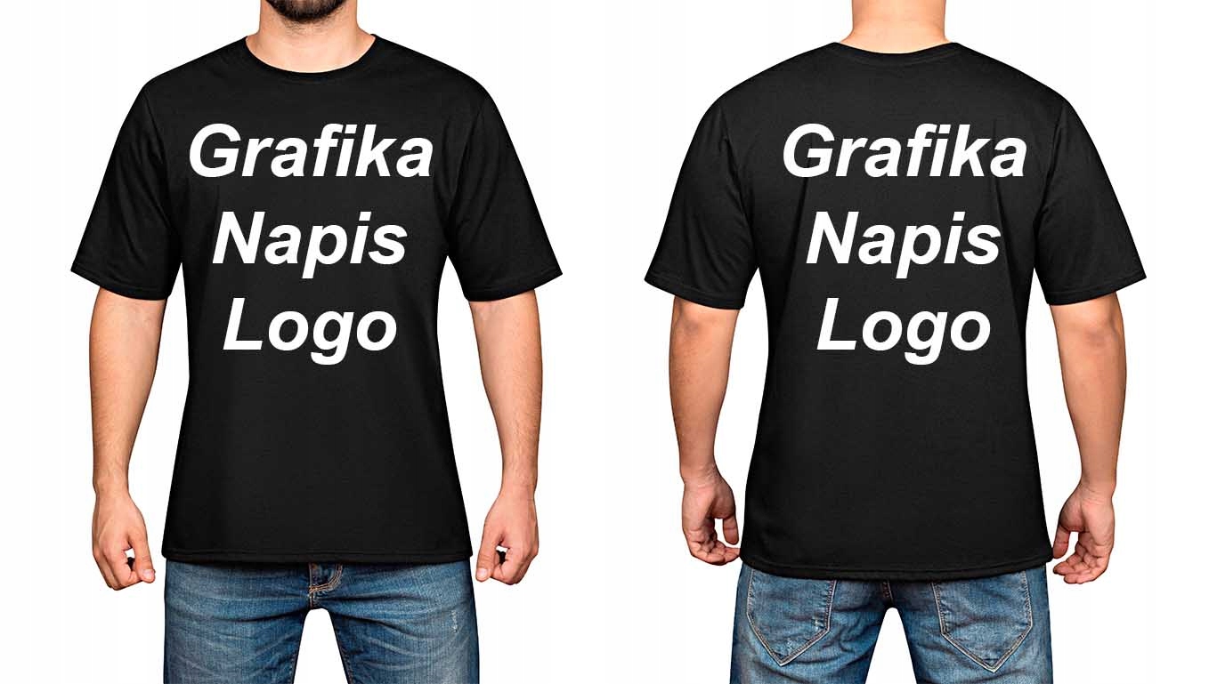 

Koszulka Męska Czarna Z Dwustronnym Nadrukiem XL