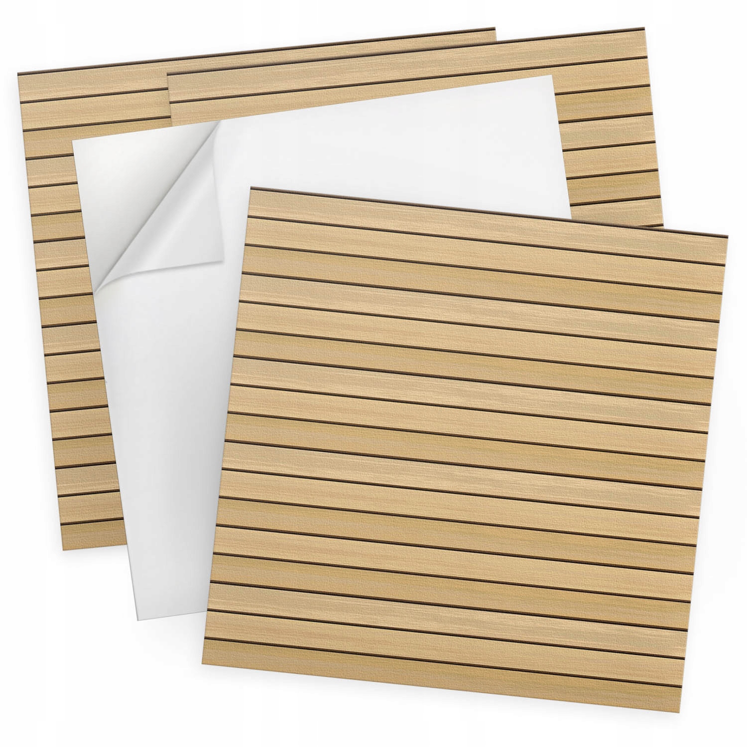 Sada samolepících panelů Paralelní dřevěné desky 4 ks 50x50 cm