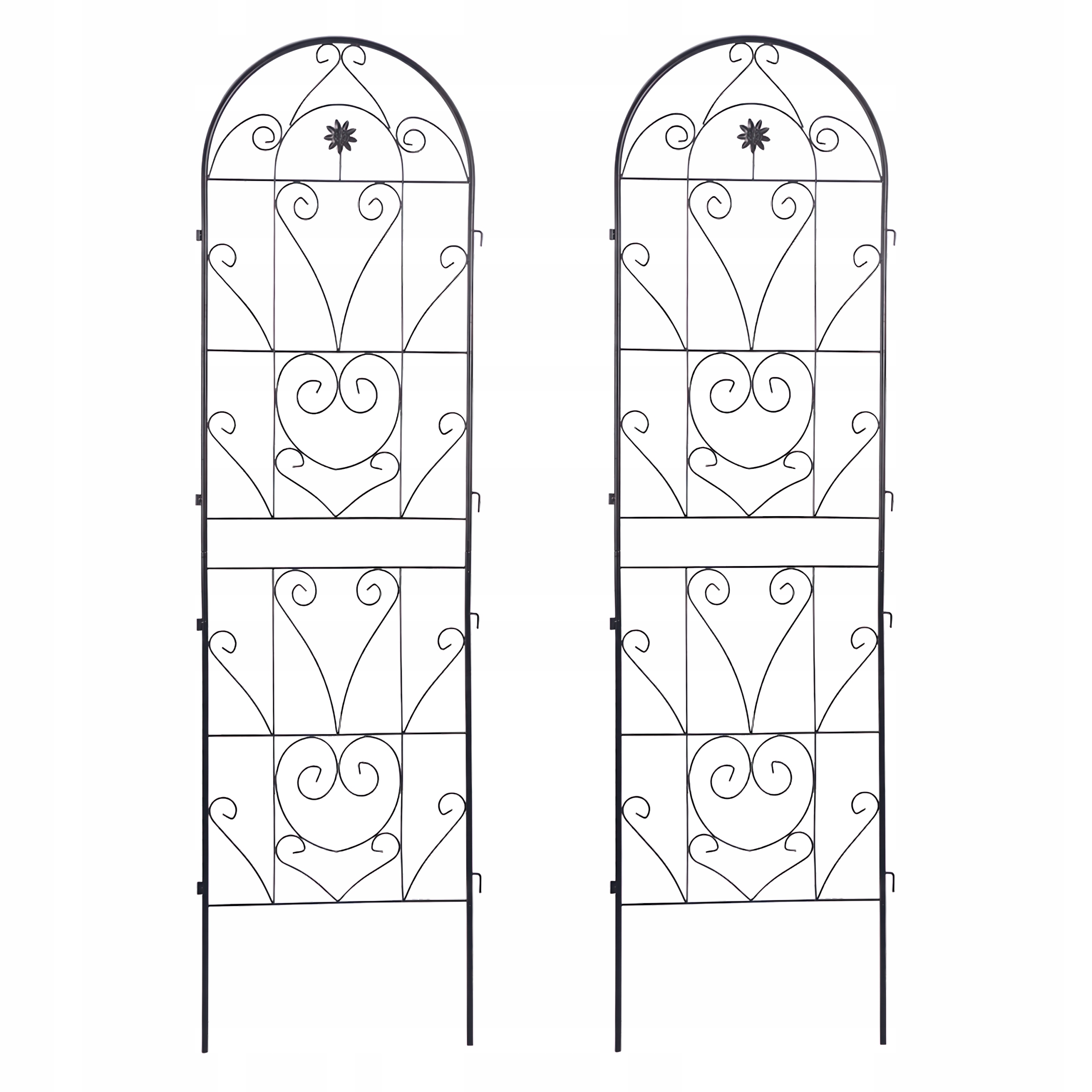 Sada podpěrek Trejáž zahradní kovová pro rostliny Květin 190x55 cm 2 ks