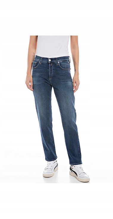 Replay Modré Džíny S Oděrkami A Vysokým Pasem 24/28 6BA