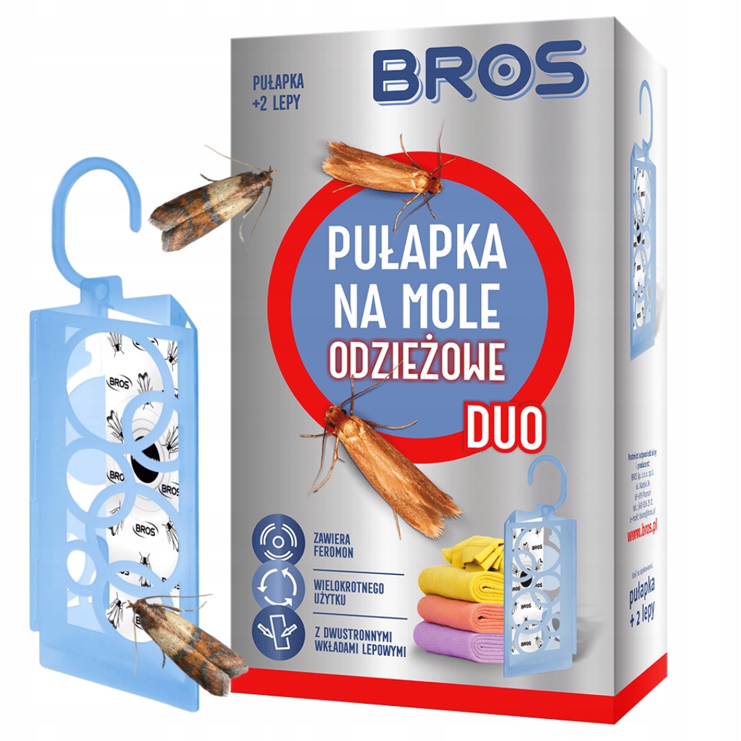 Pułapka Na MOLE ODZIEŻOWE Zawieszka Pułapka LEPOWA Skuteczna Bros Duo +LEPY EAN (GTIN) 5904517283213