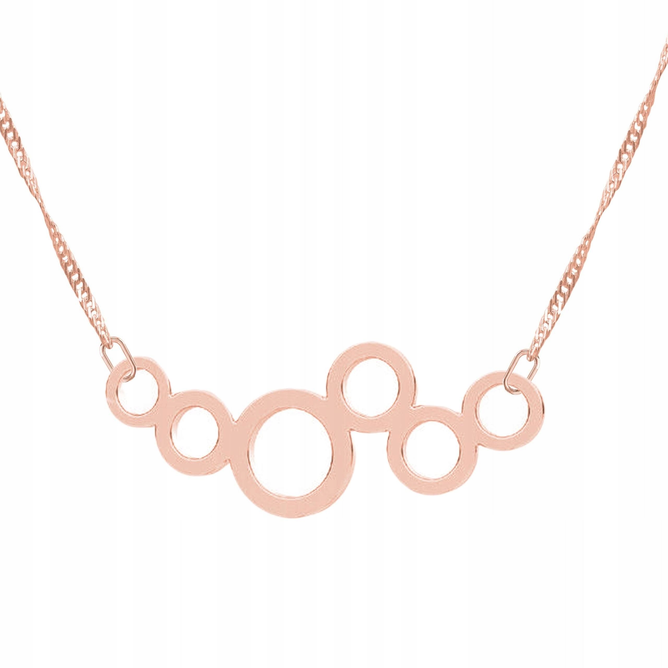 Pozlacený náhrdelník s kruhy Geometrická kolečka Kola Stříbro 925