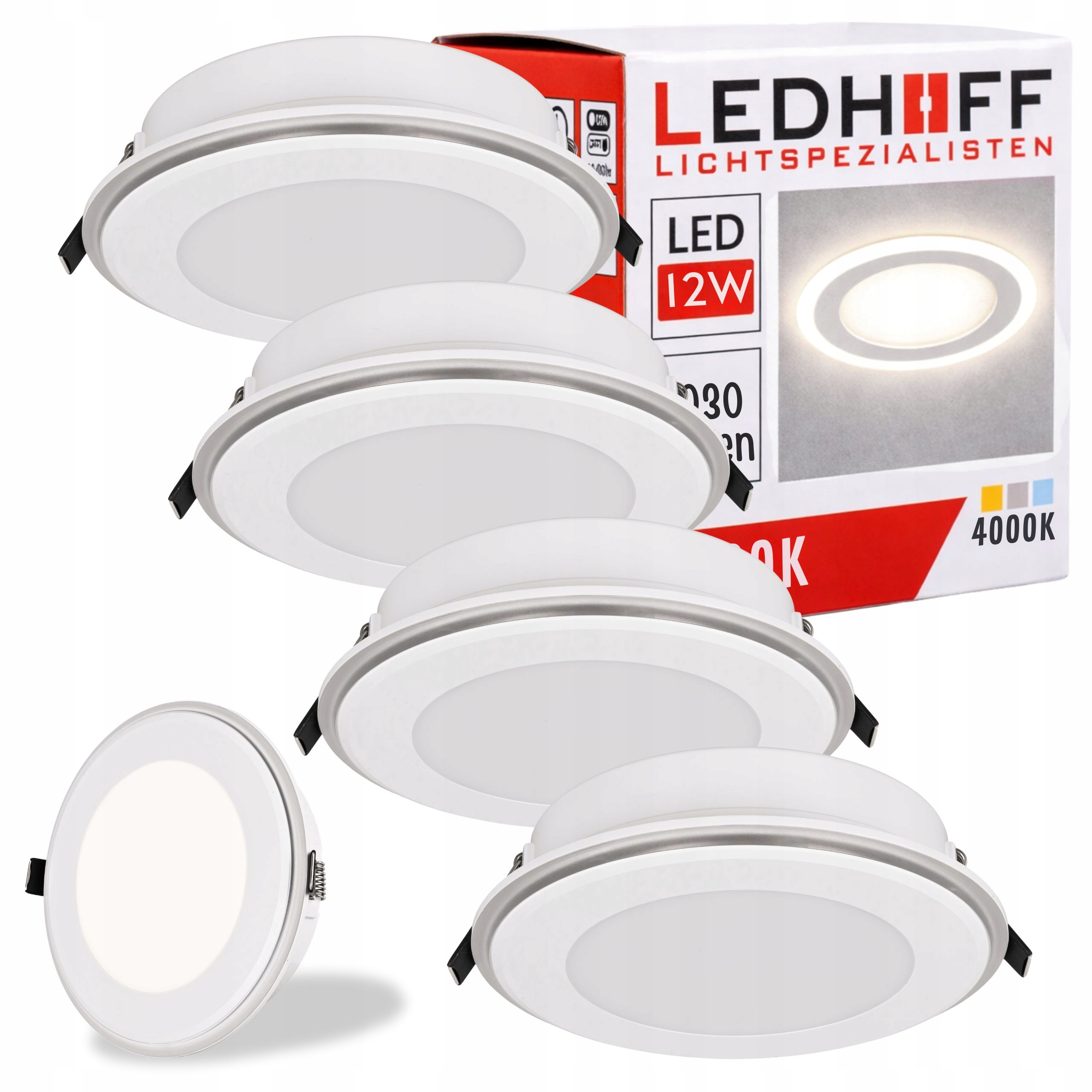 Stropní Led svítidlo 4x Zapuštěná lampa Spot Světlo Neutrální bílá Světlá