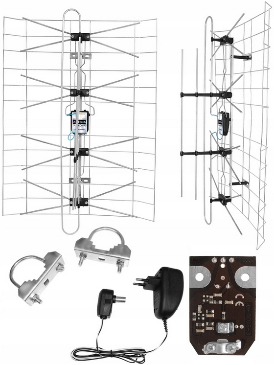 Najmocniejsza Antena Siatkowa DVB-T2 4K Z Dipolem MUX8 +50dB