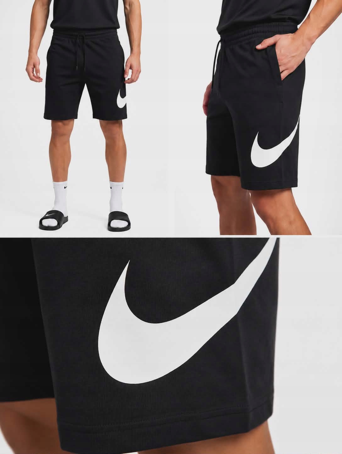 Krótkie Spodenki Męskie Nike Czarne r. XL Sportowe Bawełniane